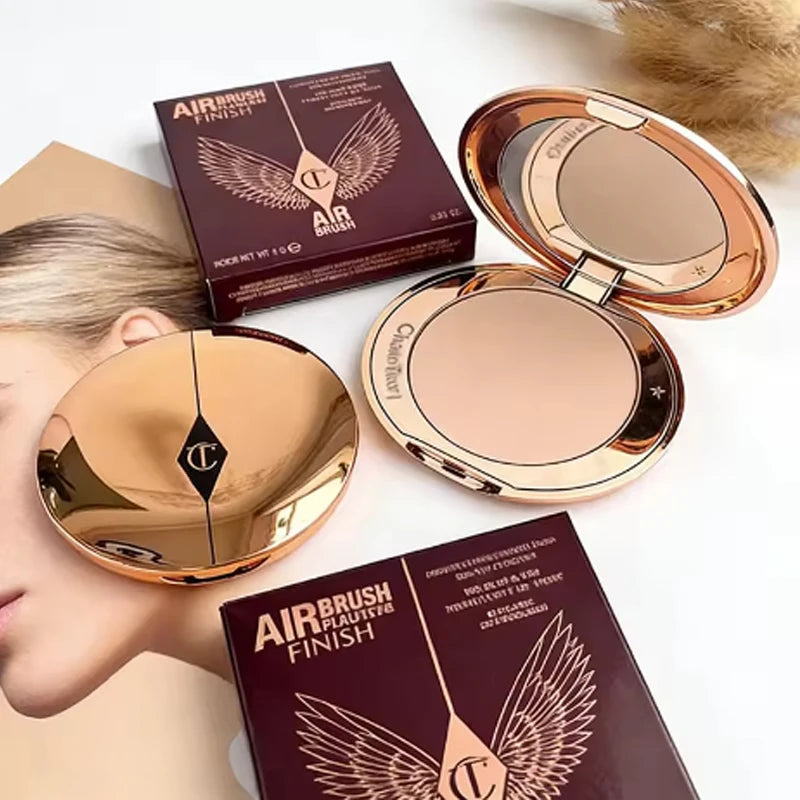 Charlotte Tilbury Natural Matte Pressed Powder Oil Control Brighten Whitening Makeup Two-color Heart-shaped Blusher Cosmetics