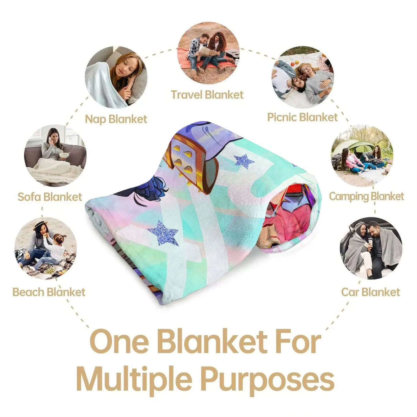 K Pop Demon Hunters Blanket Flannel Blanket Hot Anime Fan Gift Warm for Home Sofa Cover Camping Travel Multifunctional Blanket