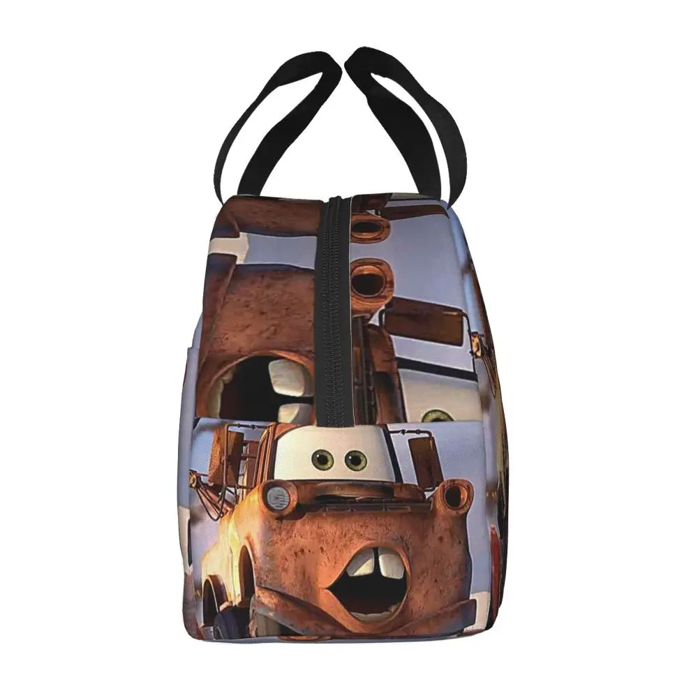 Custom Car 95 Lightning Mcqueen Insulated Lunch Bag for Women Resuable Racing Car Thermal Cooler Bento Box Office Picnic Travel