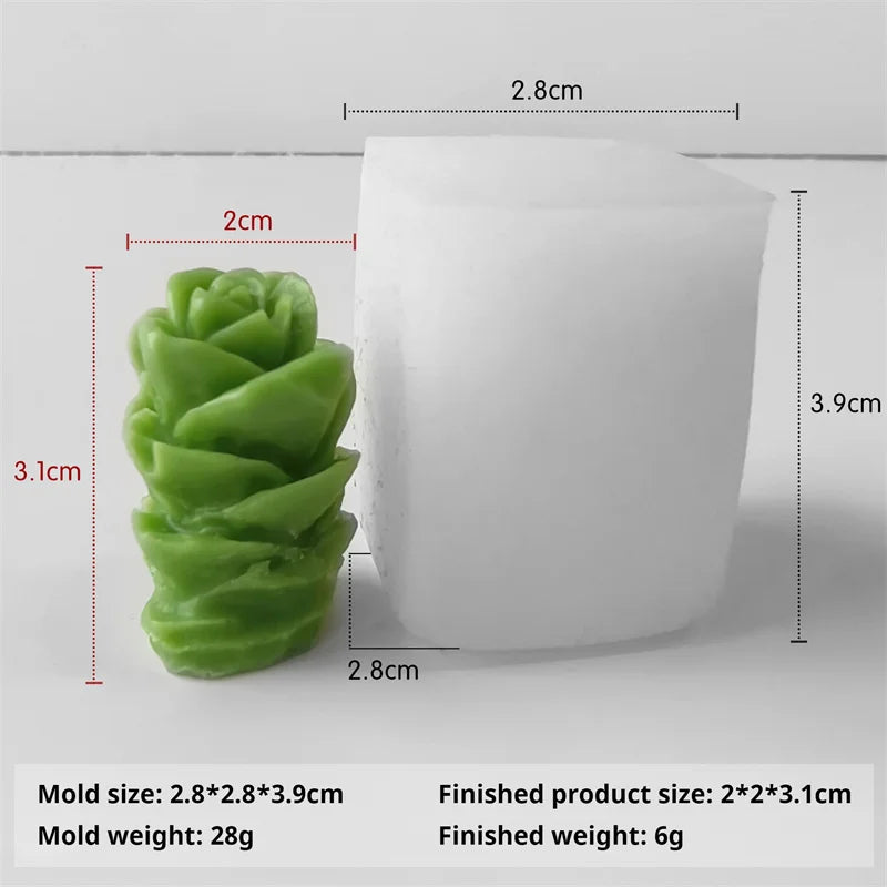 3D Silicone Candle Soap Mold Cactus Succulents Plaster Cement Mold Home Decoration DIY Aromatherapy Wedding Gifts silicone molds