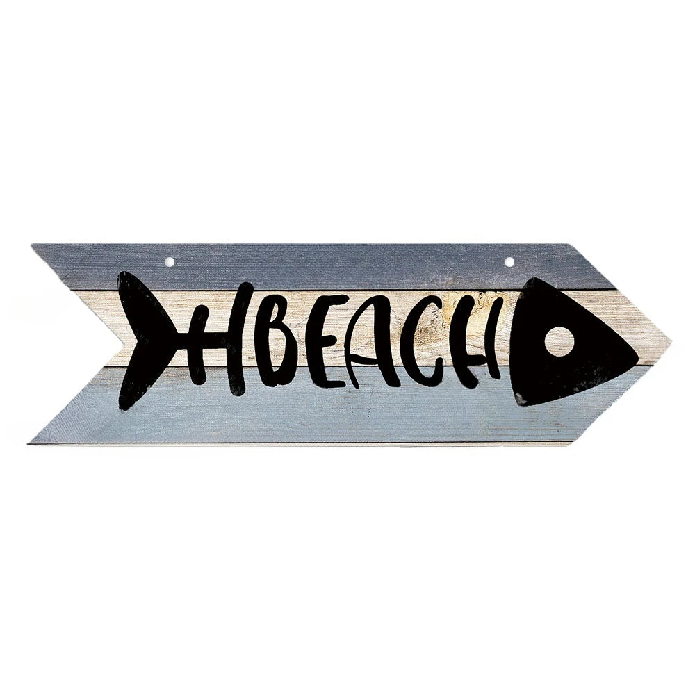 Beach Arrow Wooden Sign Beach Seaside Road Guide Wall Decoration Indicator Hanging Beach House  Wall Plaque Decor