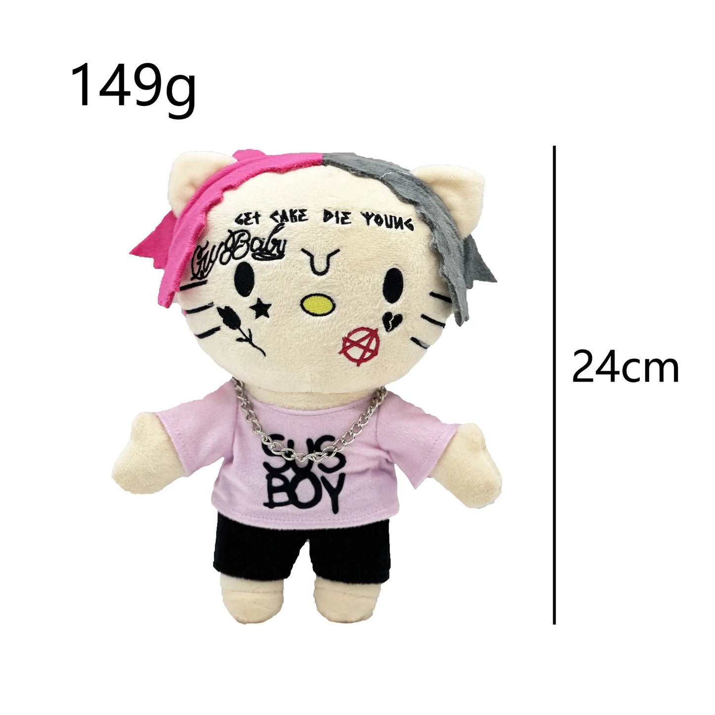 New Hello Kitty Ken Carson Rapper Trippie Taylors Plush Toy Doll with Clothes Stuffed Soft Plush Toys Fans Collect Gifts