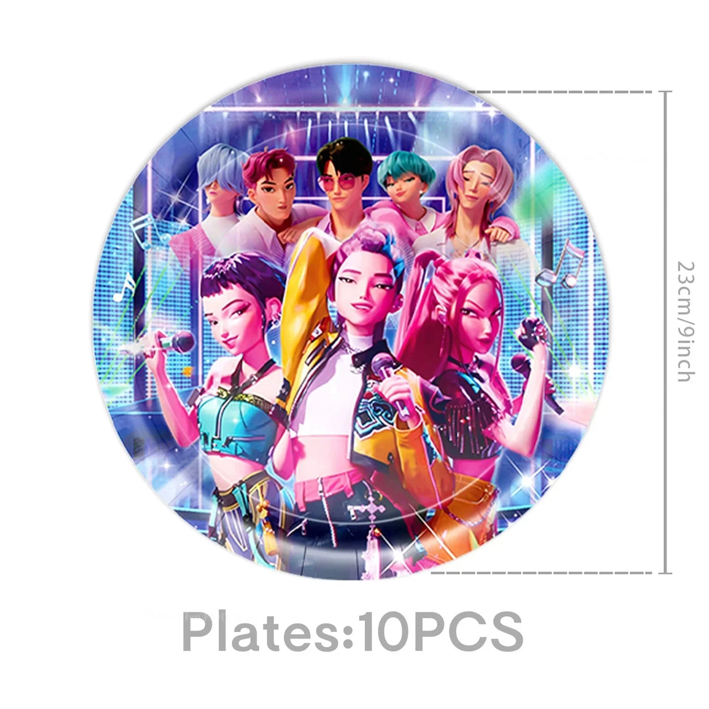 KPop Demon Hunters Birthday Decoration Disposable Party Tableware Paper Plates Napkins Cups Tablecloth Gift Bag Event Supplies