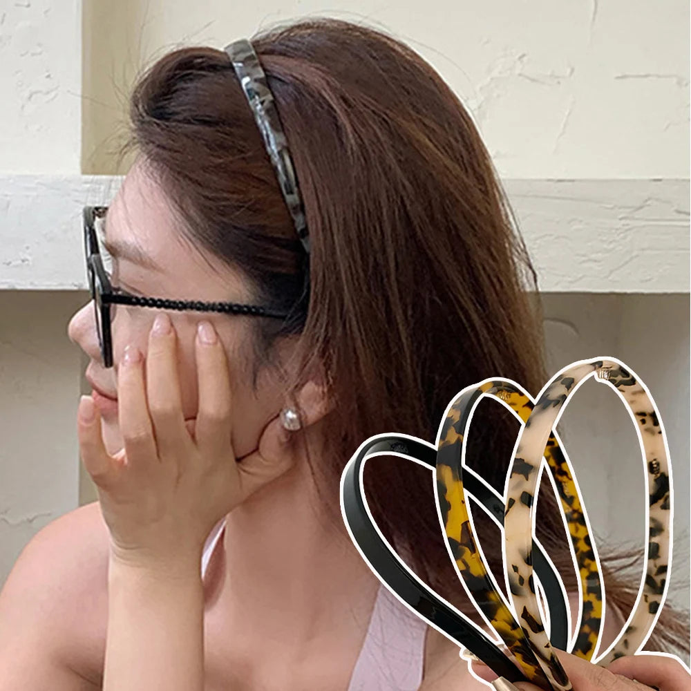 Fashion Sunglasses shaped Headband Anti-Slip Acrylic Hairbands for Women Invisible Hair Hoops Fixed Headband Hair Accessories