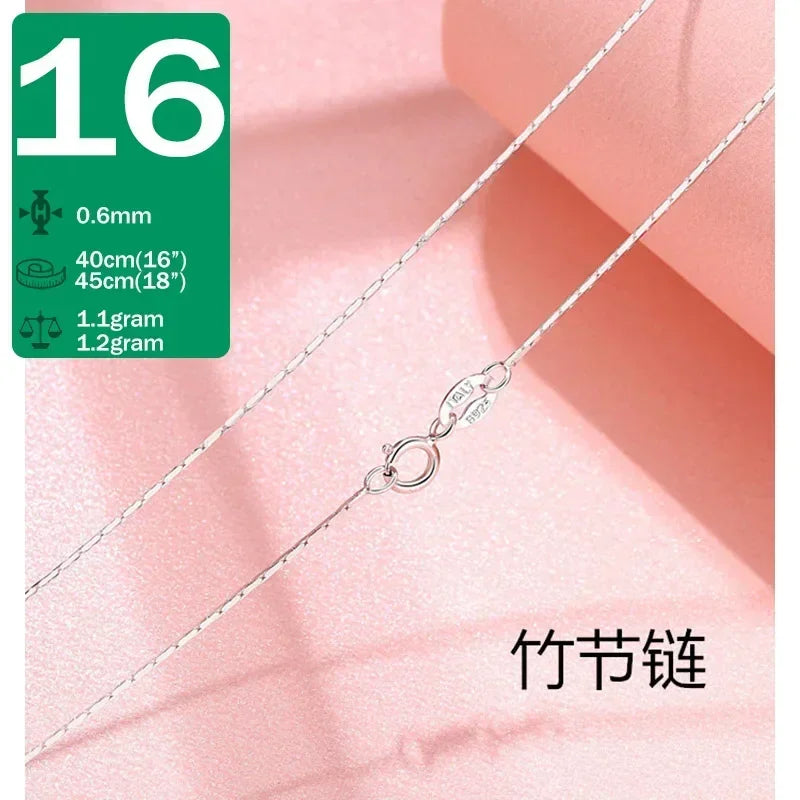 TrustDavis Real 925 Sterling Silver Necklace Water-wave Snake Beads Box Chain 40/45cm Necklace For Woman Necklace Jewelry DC25