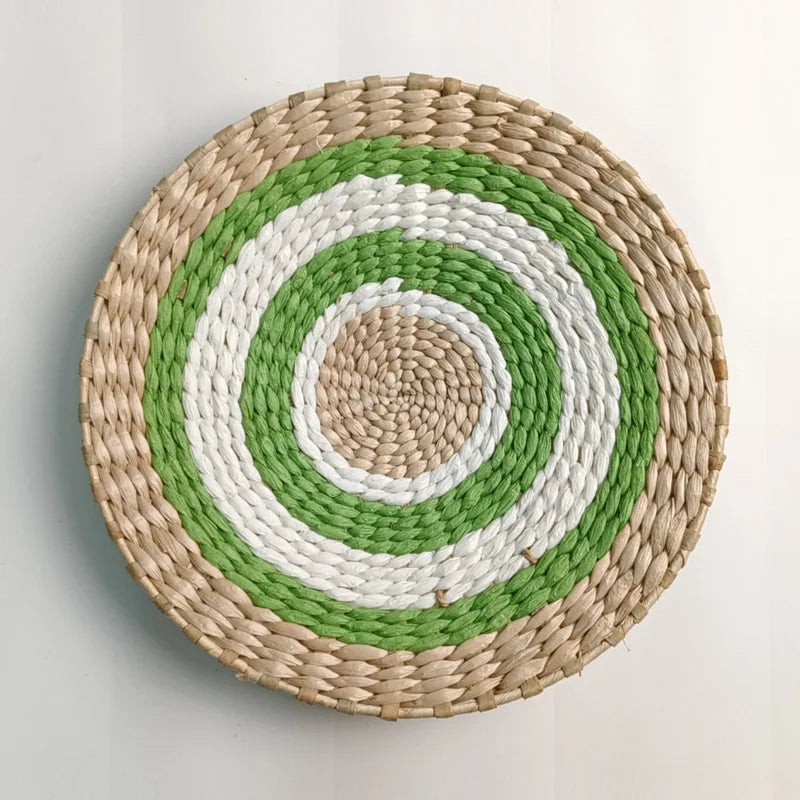 Bohemian style straw wall decoration, background wall decoration, sofa bedside handwoven hanging decoration