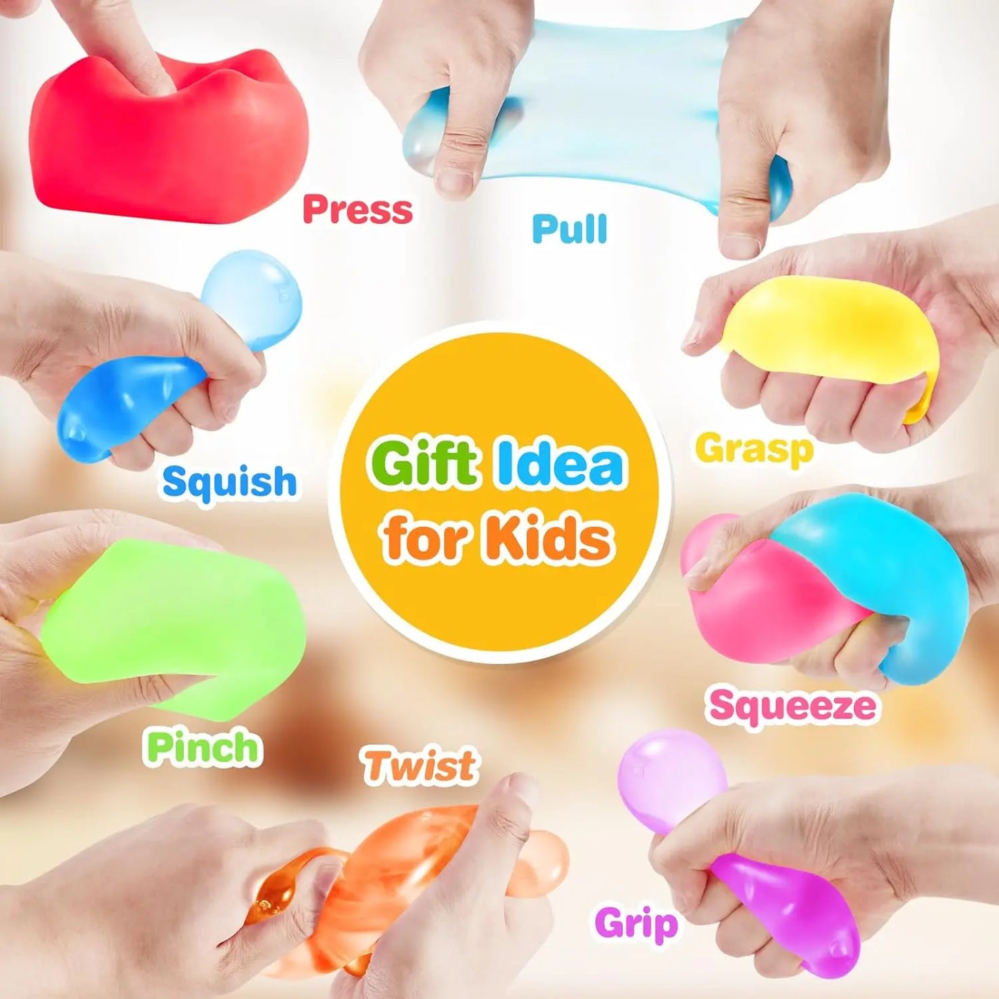 1PC Fidget Ice Cube Slow Rising Balls Sensory Fidget Toy Adults Stress Relief Squeeze Hand Exercise Calming Tool for Kids Adults