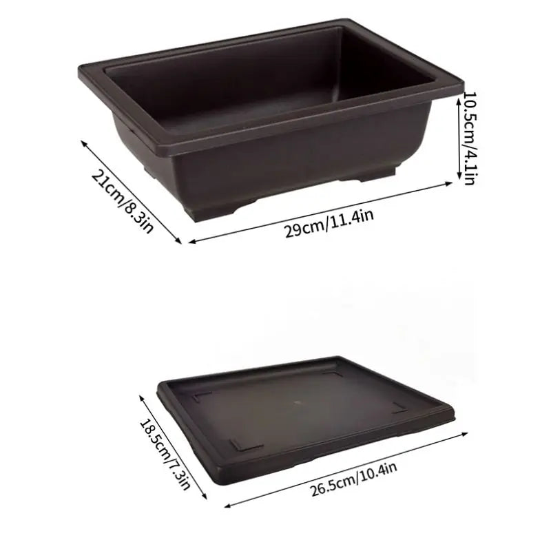 Rectangular Flowerpots Plastic Bonsai Plants Pot Square for Flower Balcony Garden Yard Landscape Bonsai Pot Trays Home Decor