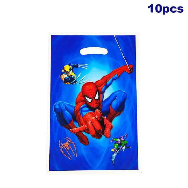 Spiderman Theme Birthday Party Decoration Blue Red SpiderMan Disposable Tableware Set Banner Balloons for Baby Shower Kids Gifts