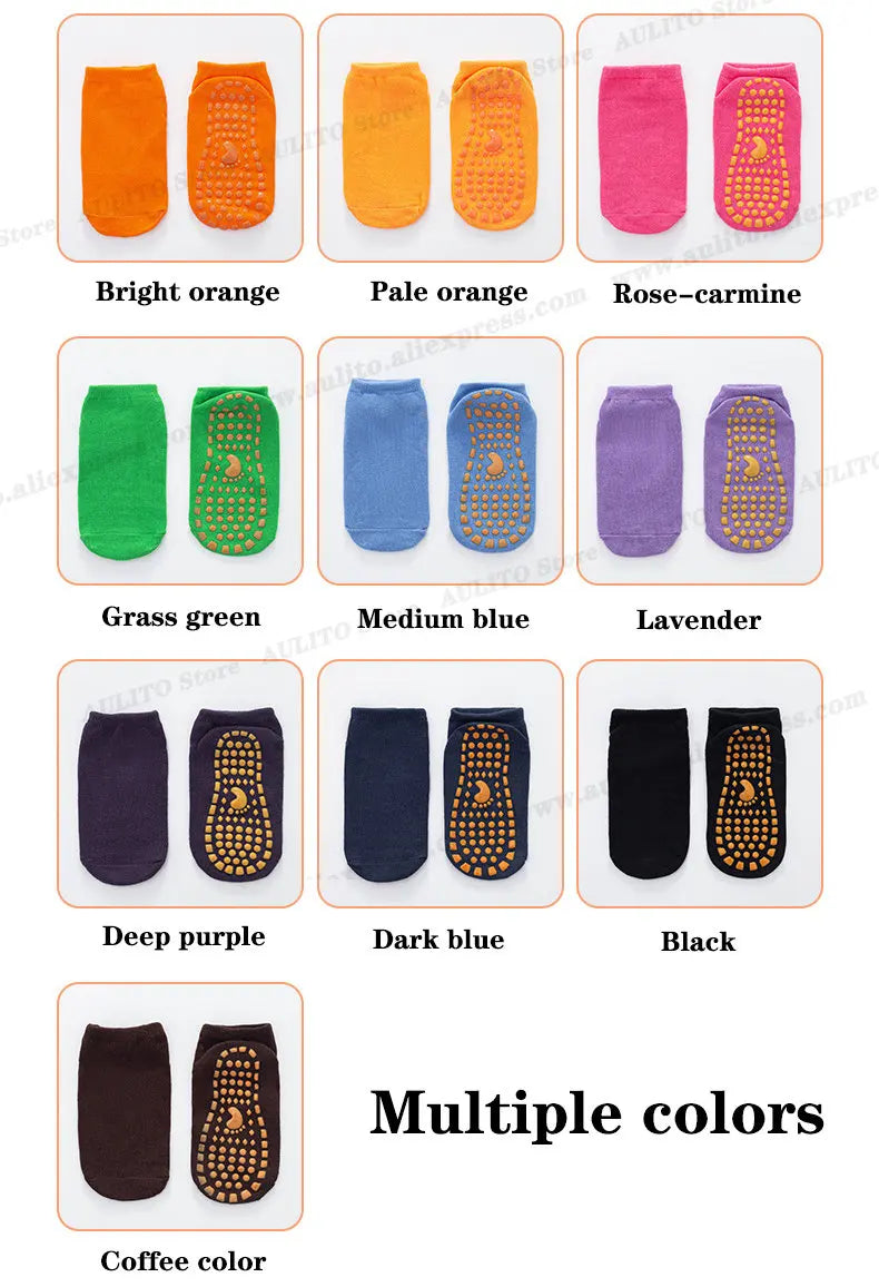 Kids Adults Anti-Slip Floor Socks Parent-Child Trampoline Cotton Breathable Socks Elasticity Sports Boys Girls Outside Children