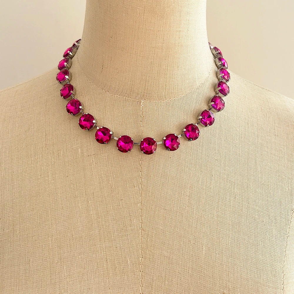 Luxury Shiny Crystal Claw Chain Necklace Multi-Color Optional Bohemian Exaggerated Clavicle Chain Big Bib Necklace Wholesale