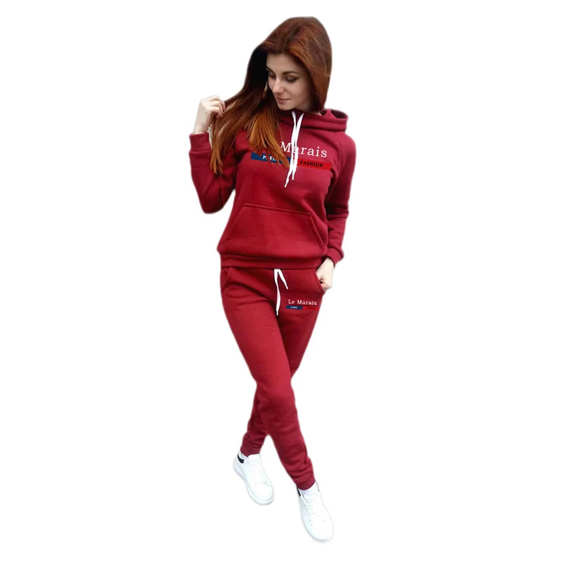 Le Marais Fashion Women Hoodie Outfits Autumn Winter Daily Casual Sports Jogging Suit Laides Home Outdoor Comfort Warm Tracksuit