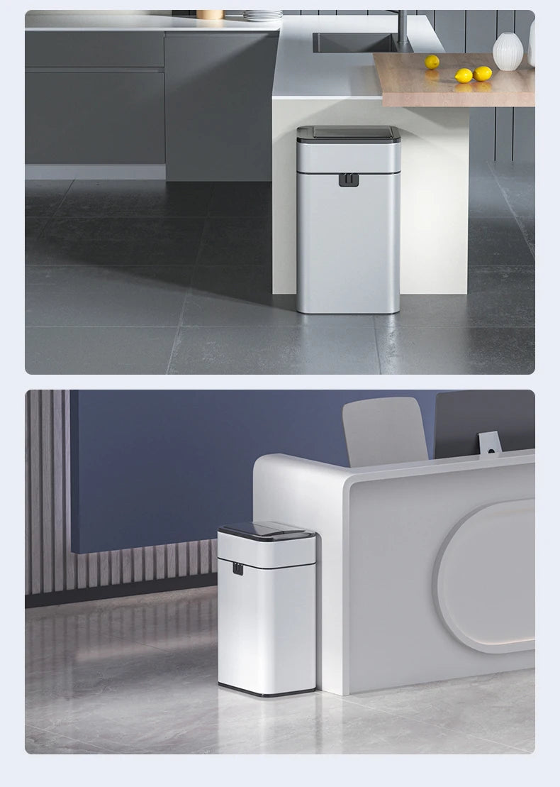 Smart Trash Can 15L 20L 30L 40L 50L 60L Stainless Steel Waste bin High Trash Cans Garbage Bin for Kitchen Trash Can Wastebasket