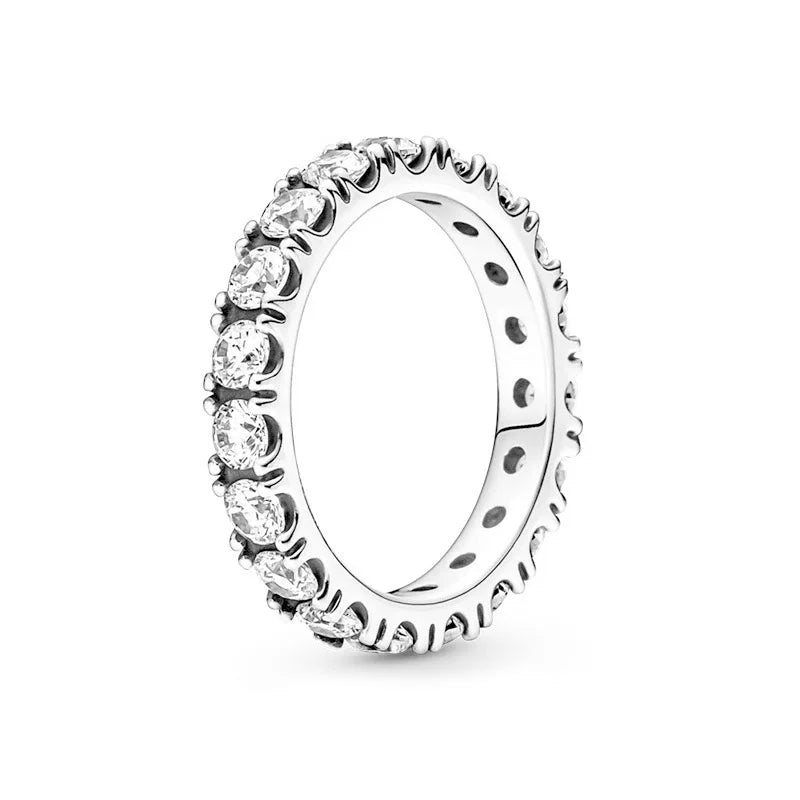 New White Series Original 925 Sterling Silver Women Finger Rings for Women Silver Daisy Mom heart Zirconia Stone Luxury Jewelry