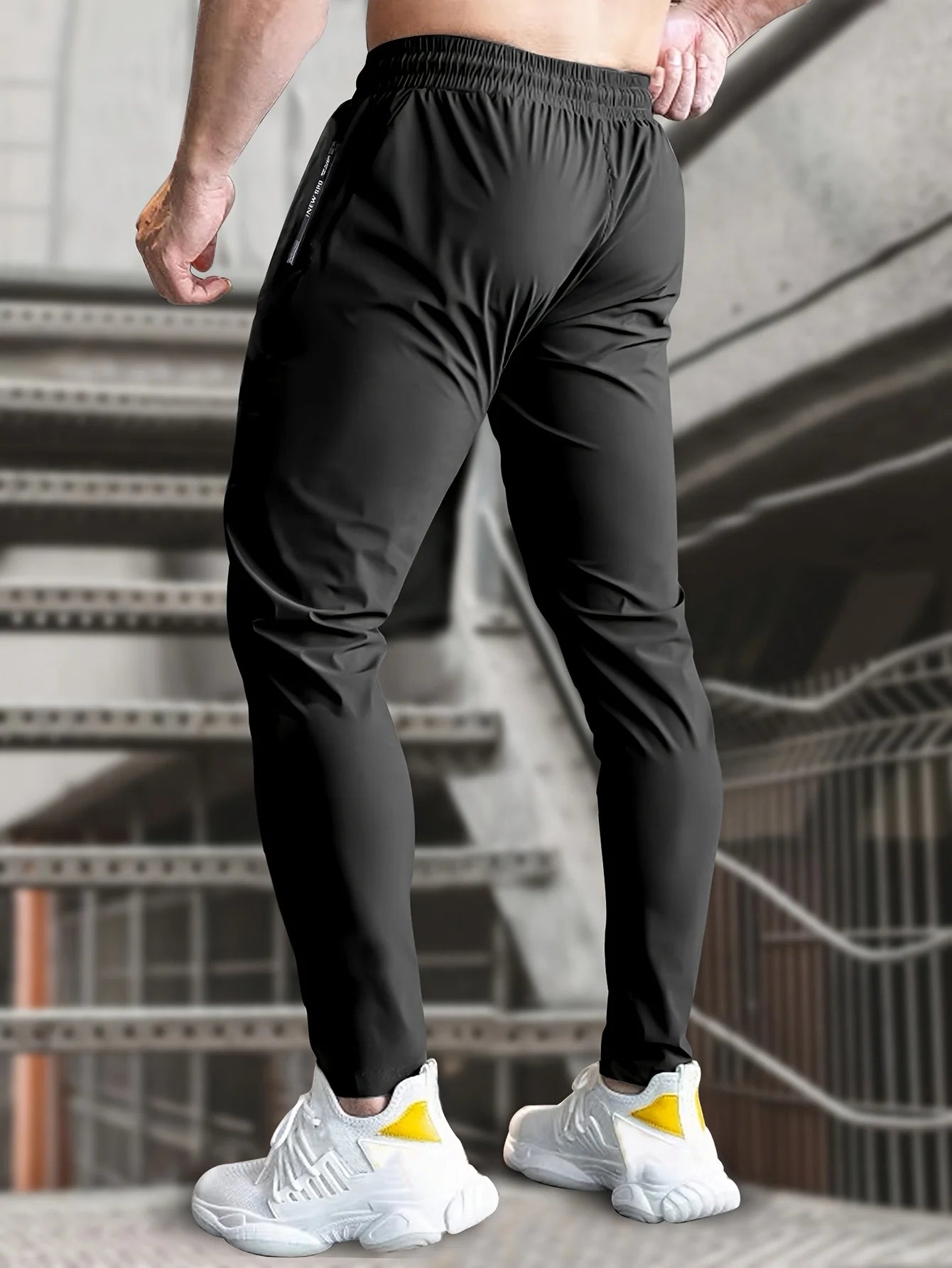 Sweatpants Man Fishing Men's High Stretch Ice Silk Jogging Pants With Zipper Pockets Breathable Elastic Sports Pants Mens Gift