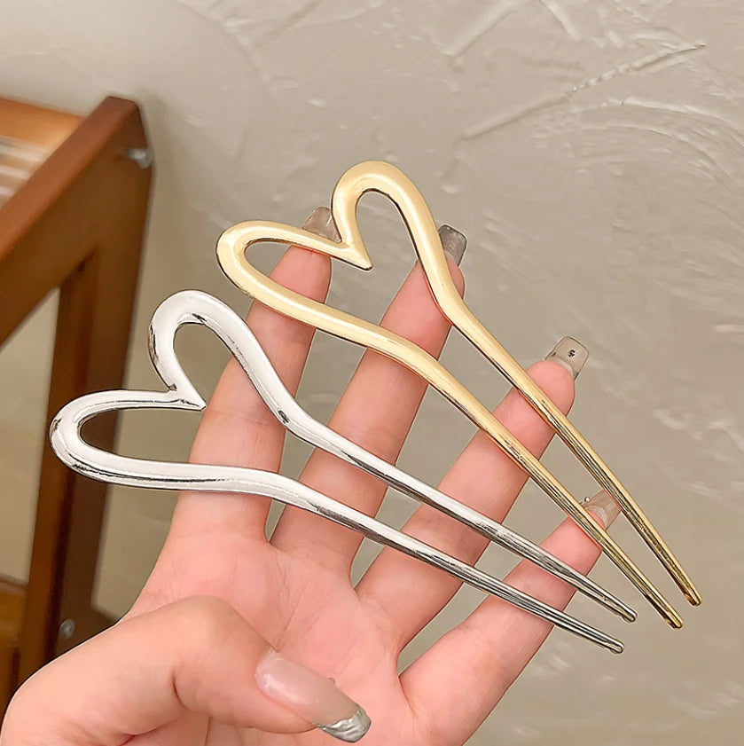 Vintage Metal U-Shaped Hair Fork Fashion Geometric Irregular Alloy Hairpin Clips Headwear Women Girls Simple Hair Sticks Gifts