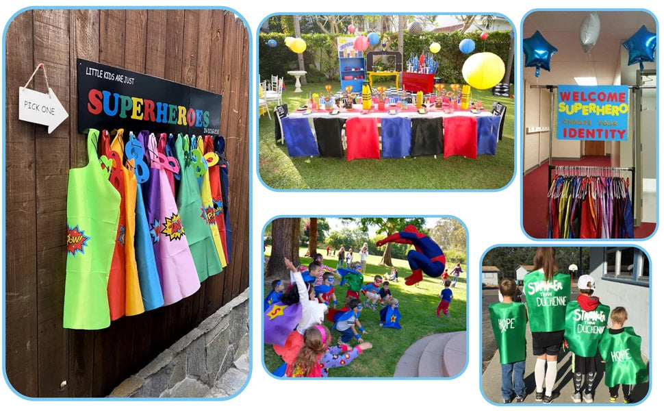 6-48PCS Superhero Capes and Masks for Boys Girls Birthday Party Favor Kids Role Playing Halloween Costumes SuperHero Party Favor