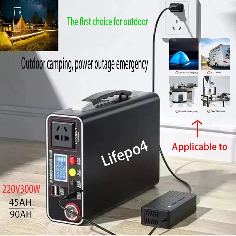 Hot Lifepo4 220V Korean style power bank300W external power bank90Ah home outdoor camping power supply system notebook wholesale