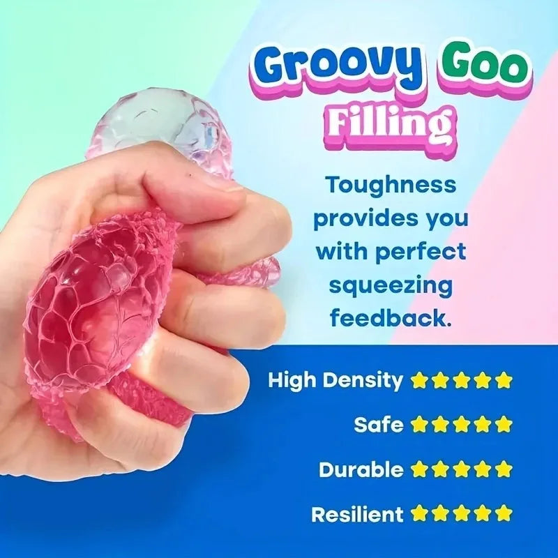 Squishy Stress Balls Multicolor Texture Ice Ball Squeeze Toy for Kids Adult Quiet Sensory Fidget Toy Halloween Christmas Gift