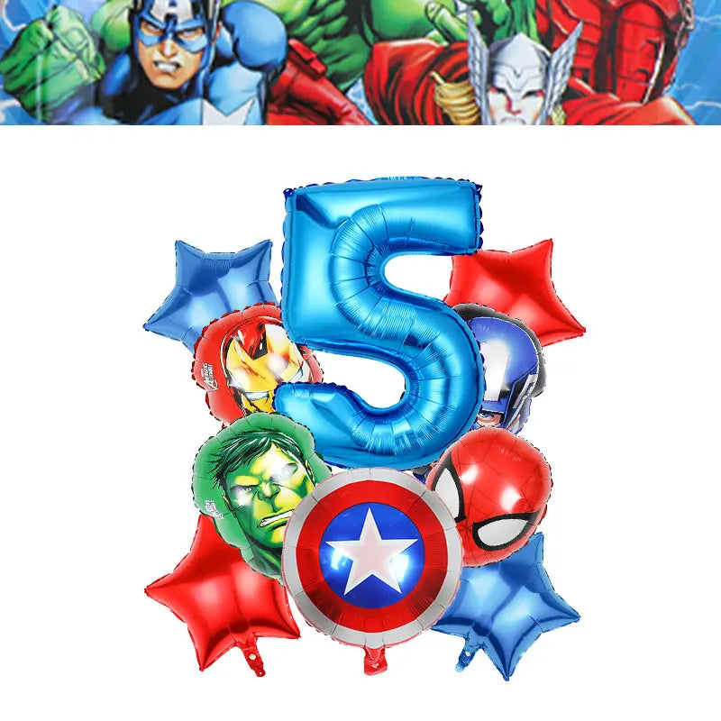 Happy Marvel Theme Avengers Birthday Decoration Set Cups Plates Tablecloth Masks Superhero Balloons Party Supplies Favors Gifts