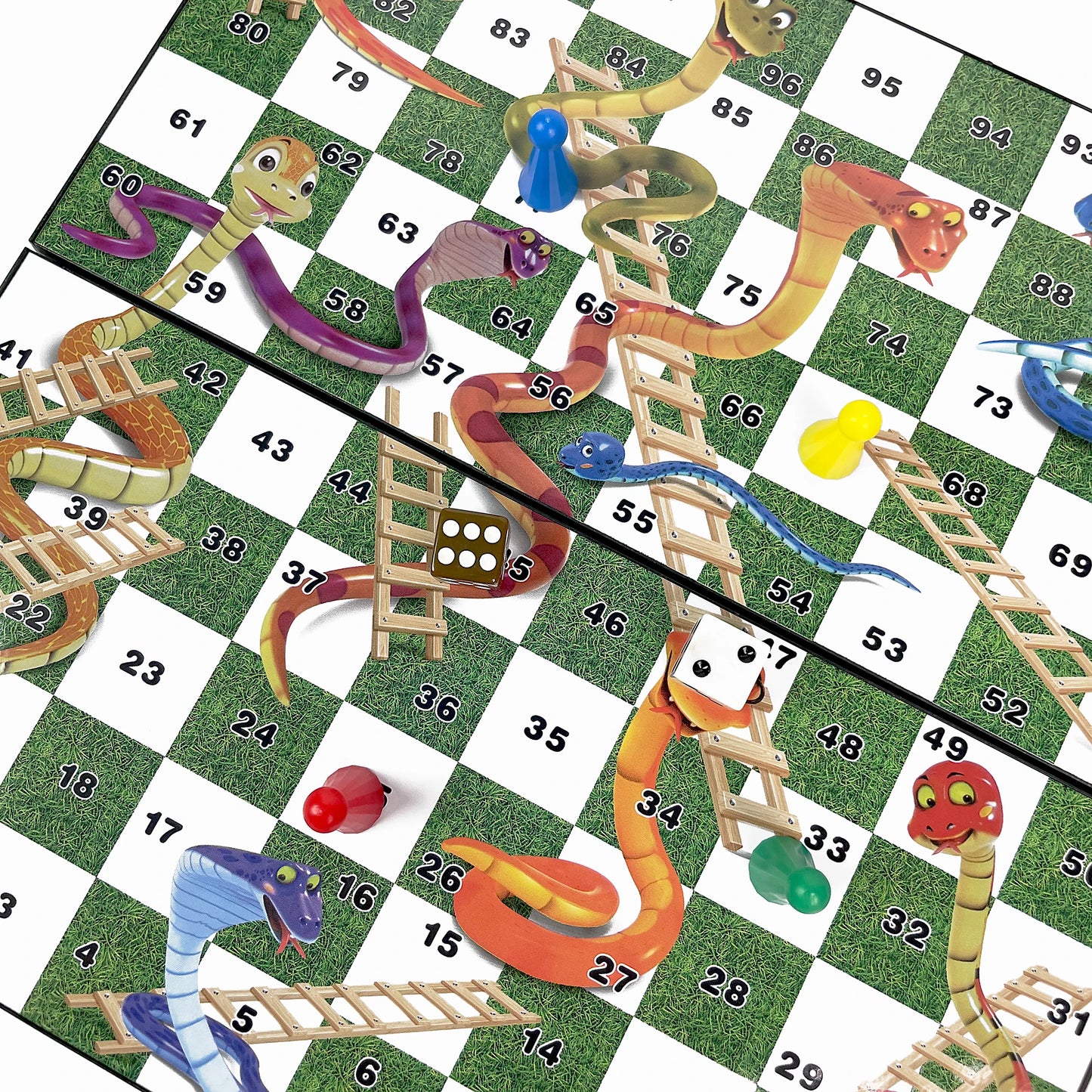 24cm x 24cm Foldable Magnetic Snakes and Ladders Board Game Portable Plastic Tabletop Travel Outdoor Game Set