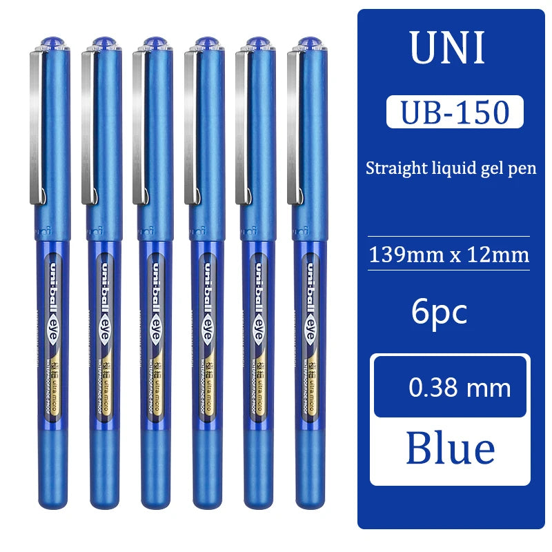 Japan uni-ball Gel Ink Pen, 0.38/0.5mm UB-150 Eye Micro Rollerball Pens, Large Capacity Water-based Signature Writing Stationery