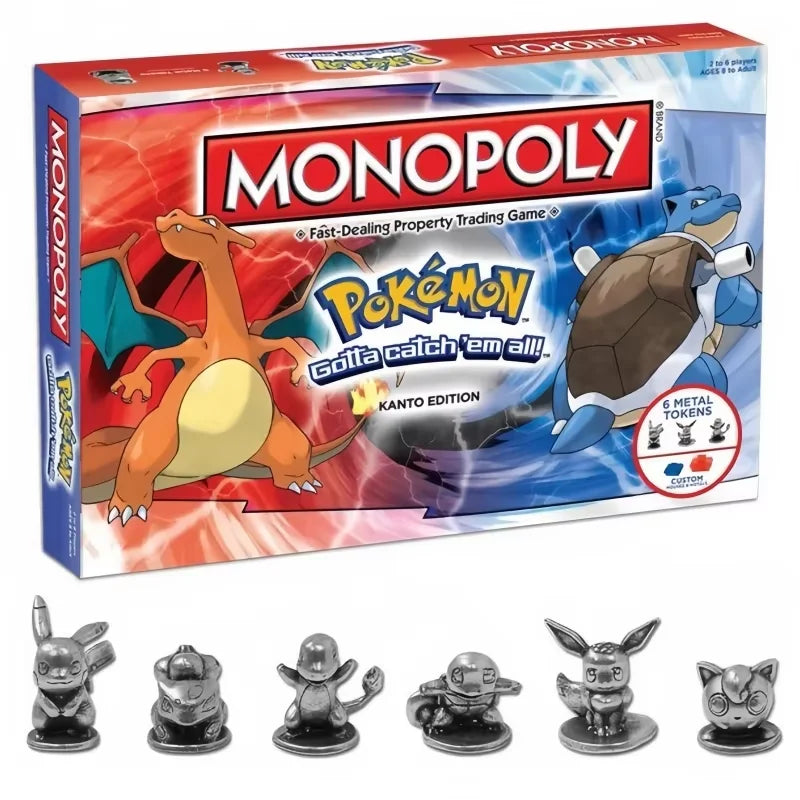 Pokémon Kanto Edition Monopoly Board Game Monopoly Pokémon Edition Childhood Feelings Party Game