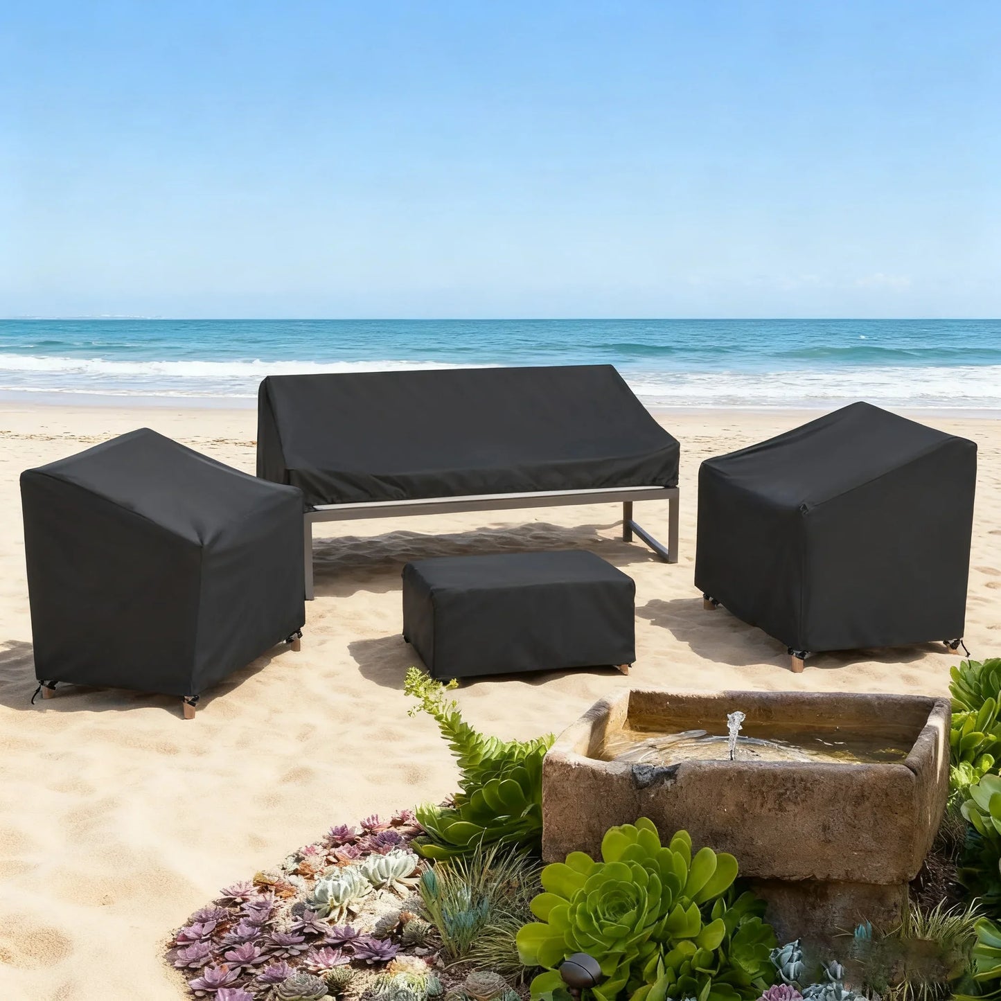 Patio Sofa Cover Waterproof - with Table and Chair Covers Set, All-Weather