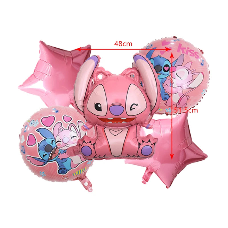 New Stitch Birthday Party Decoration Foil Latex Balloon With Pattern For Kids Event Supplies Disposable Tableware Plate Backdrop