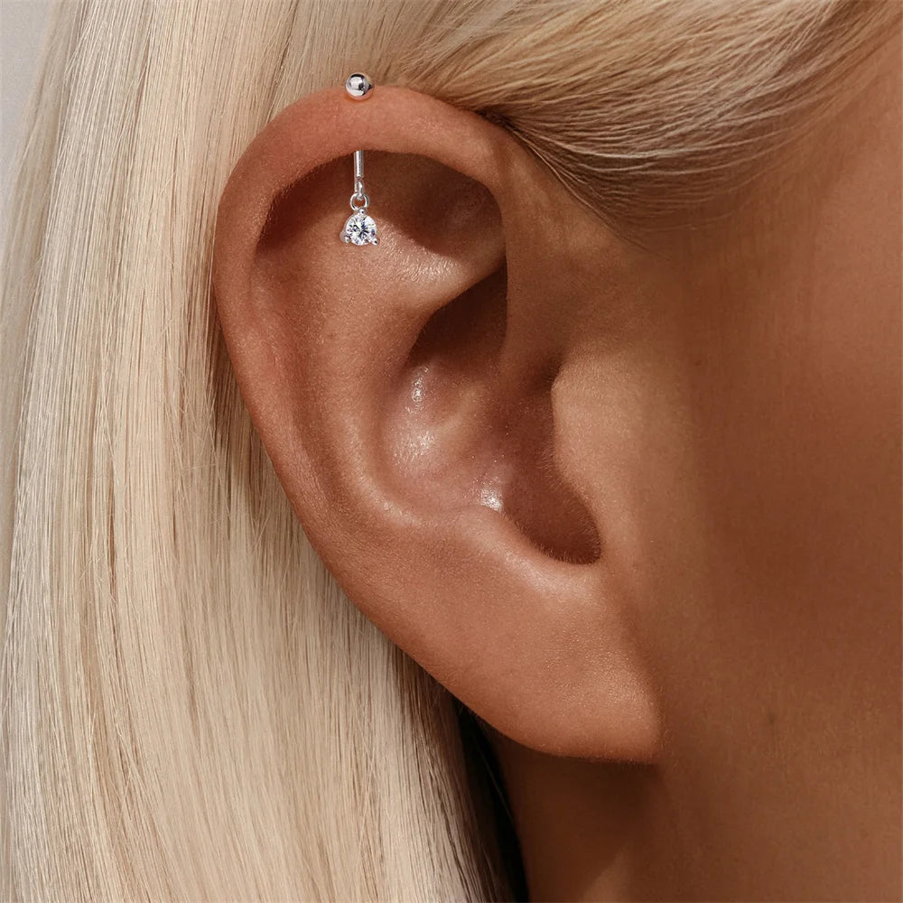 AIDE Certified Moissanite Earrings 925 Sterling Silver Piercing Woman Jewelry Water drops stars moon tassels flowers leaves Gift