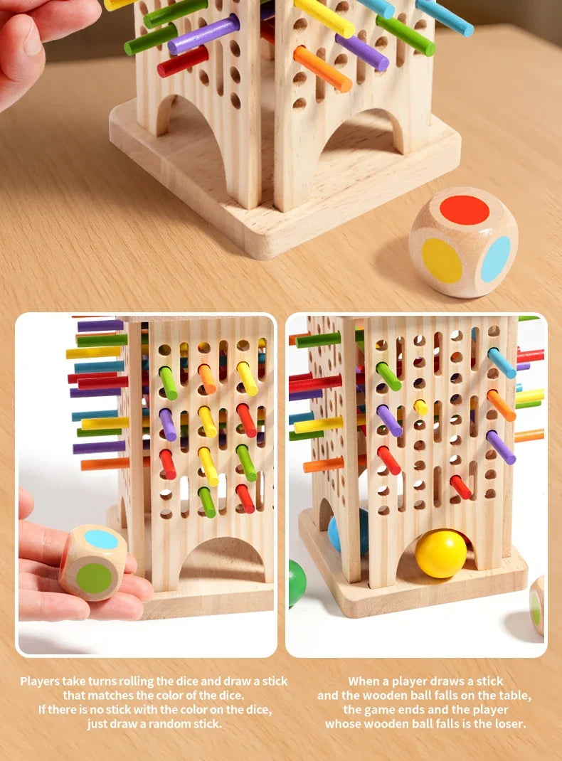 Funny Wooden Stick Drawing Game Parent Child Interactive Stick Balance Board Game Two Person Battle Game for Party Entertainment