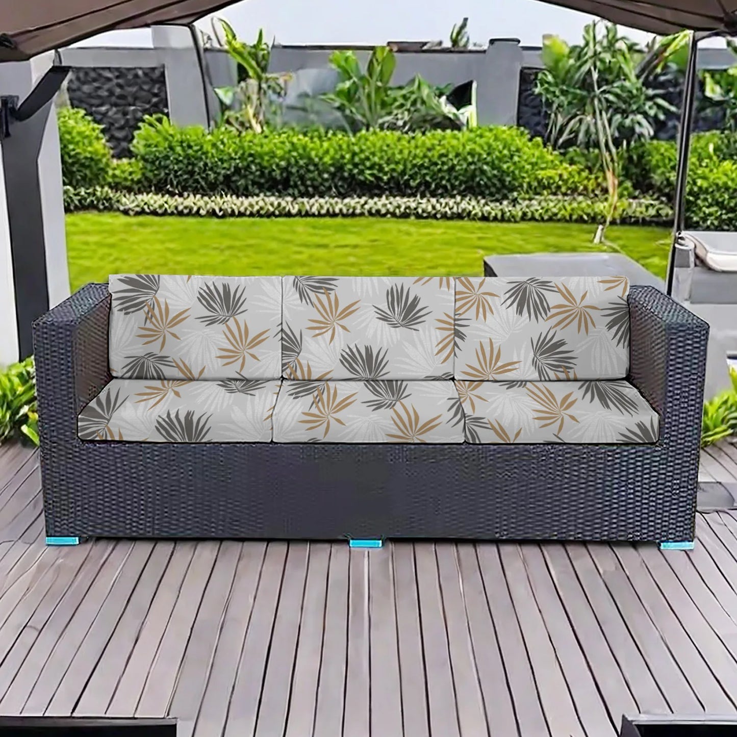 Printed Sofa Cushion Cover Outdoor Garden Villa Patio Sun Protection Weather Resistant Leisure Seat Cover Courtyard Furniture