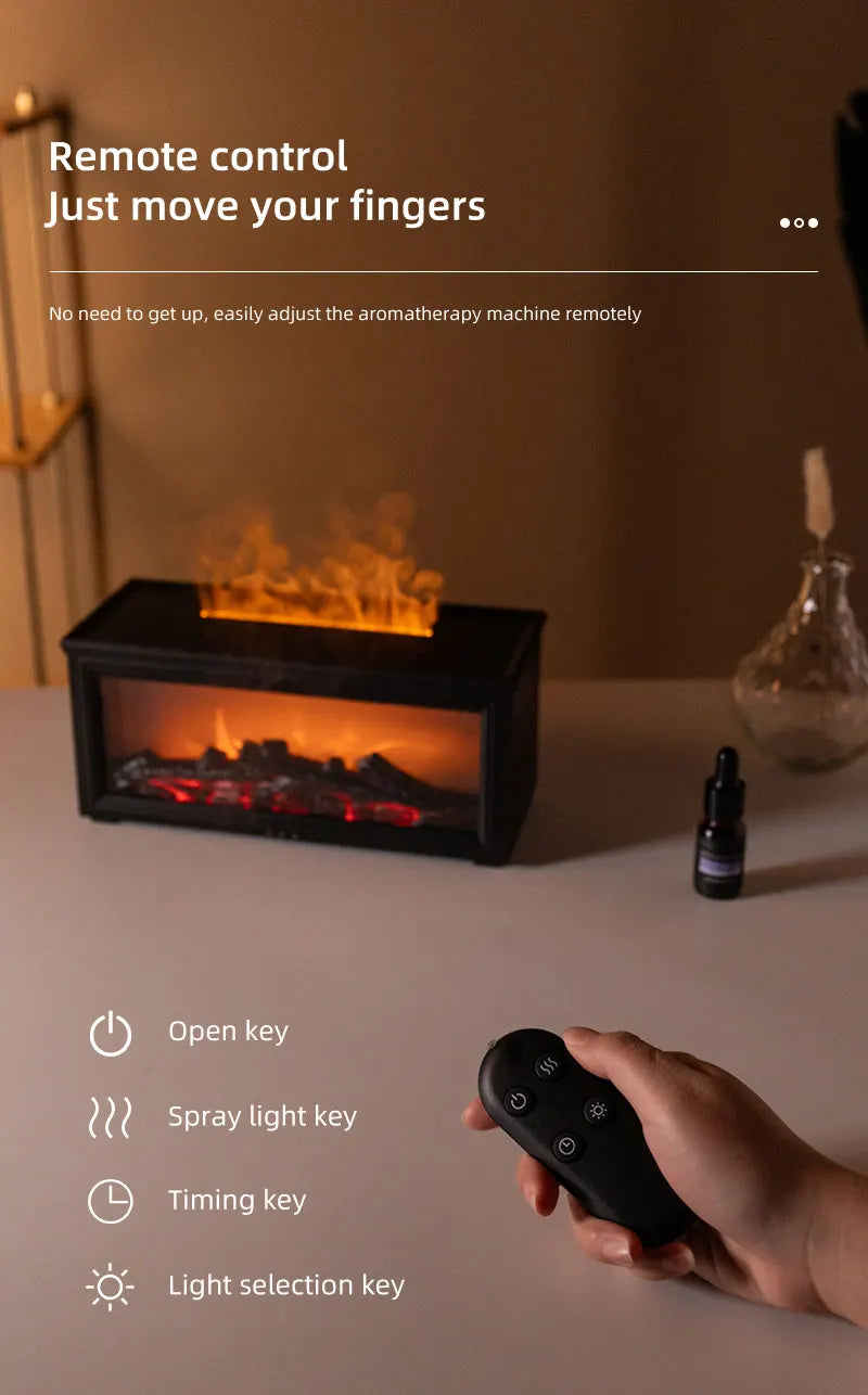 7 colors of essential oil fireplace diffuser mini flame aromatherapy fireplace humidifier aromatherapy oil diffuser