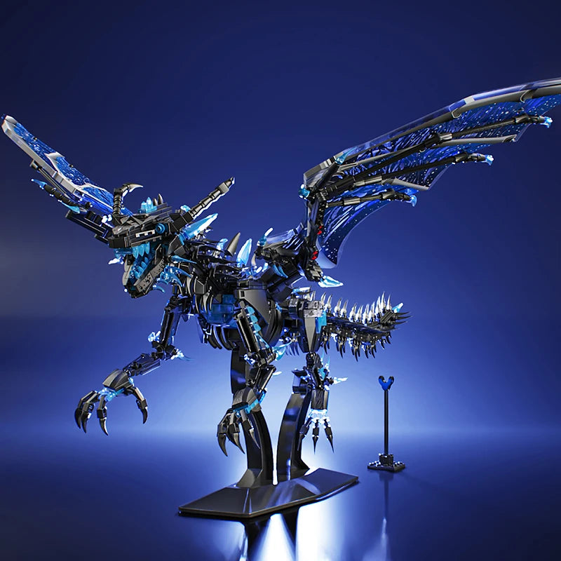 Ice Frost Dragon Model Assembled Building Blocks Flying Dragon Educational Children's Toy Boy's Birthday Gift Dragon