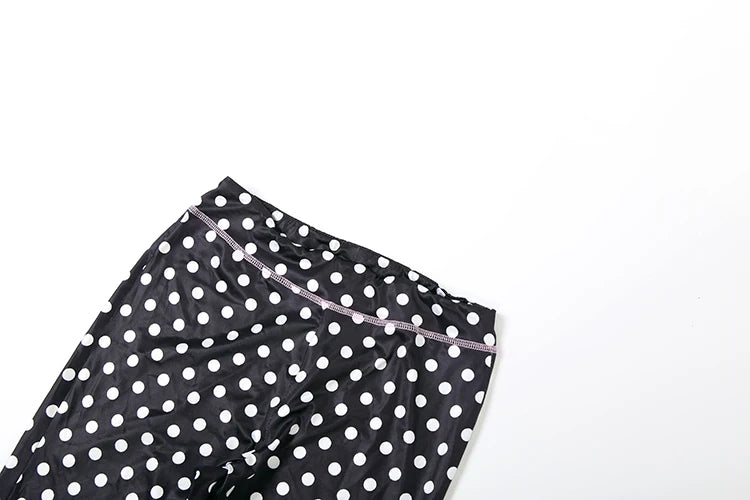 Weird Puss Polka Dot Letter Print 2 Piece Set Woman Tracksuit Trend Sexy Hooded Jacket+Pants Skinny Stretch Matching Streetwear