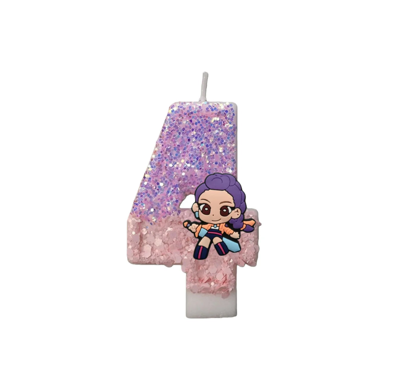 Cartoon Cute Girl Group Hunters Digital Candle Number 0-9 Kids Birthday Cake Decoration Supplies Party Accessories Supplies