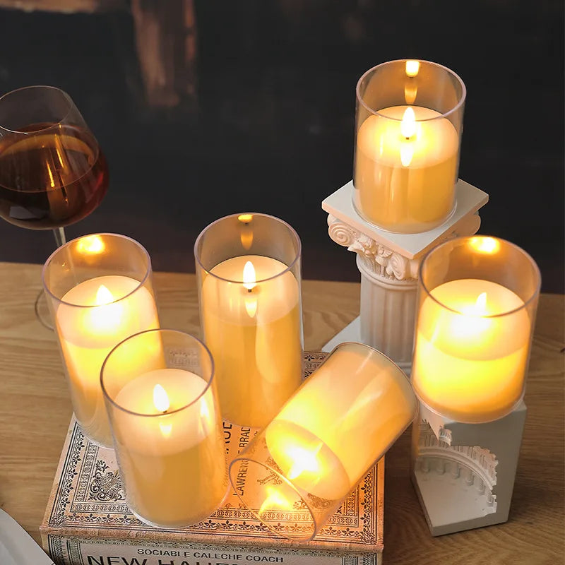 led rocking simulation glass electronic candle light Christmas wedding birthday romantic atmosphere candle decoration