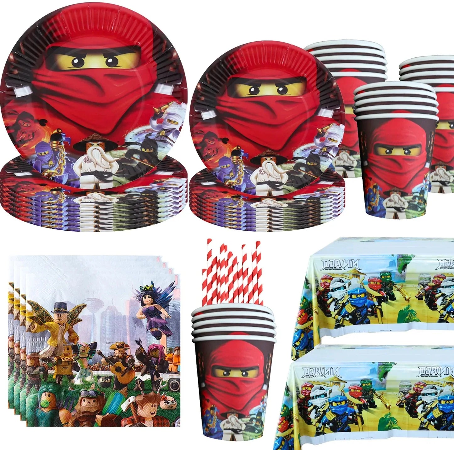 Ninja Birthday Party Decorations New Paper Tableware Plates Cups Napkins Tablecloth Background Balloon Supplies Deco For Kid Boy