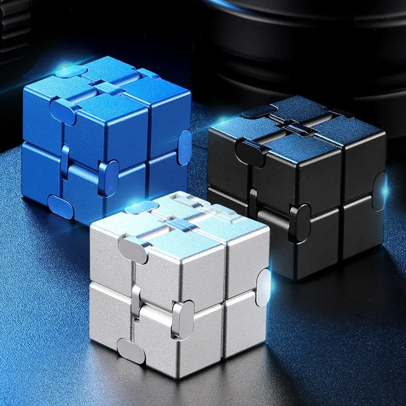 Metal Infinity Fidget Cube for Stress and Anxiety Relief/ADHD, Fidget Finger Toys Durable Sensory Gift for Adults Teens