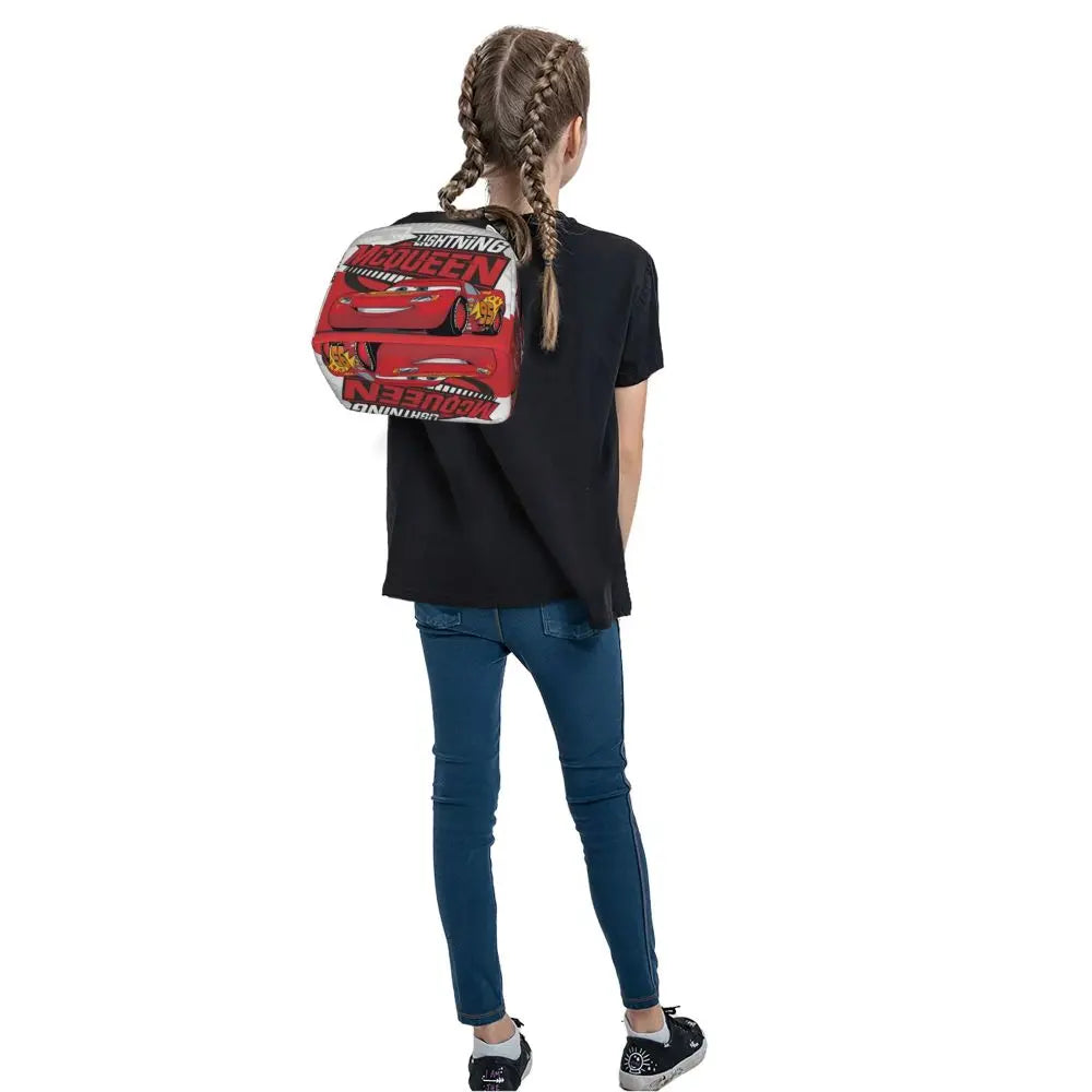 Custom Car 95 Lightning Mcqueen Insulated Lunch Bag for Women Resuable Racing Car Thermal Cooler Bento Box Office Picnic Travel