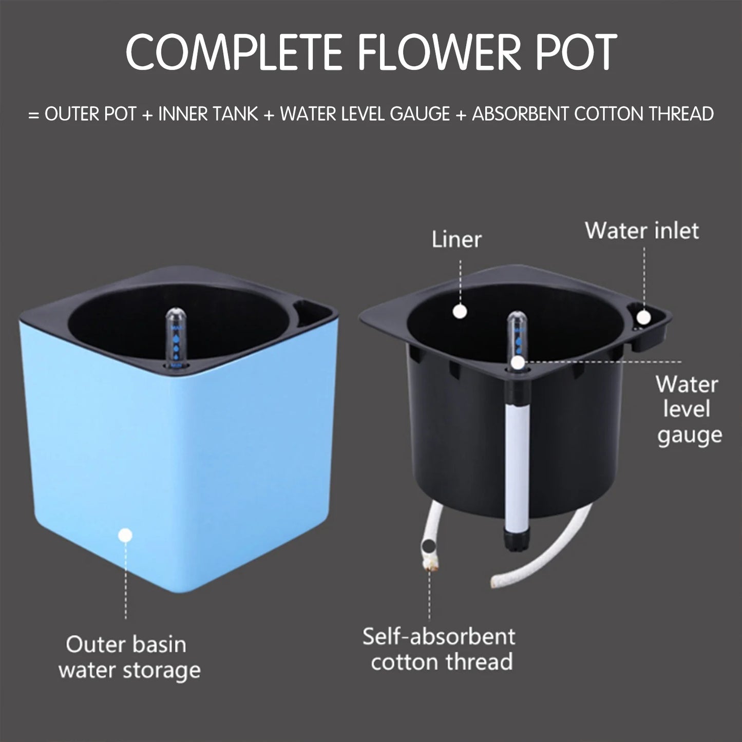 3 size Lazy flowerpot Green Plant Self Watering Flower Pot automatic water absorption green ivy pot Planters For Home