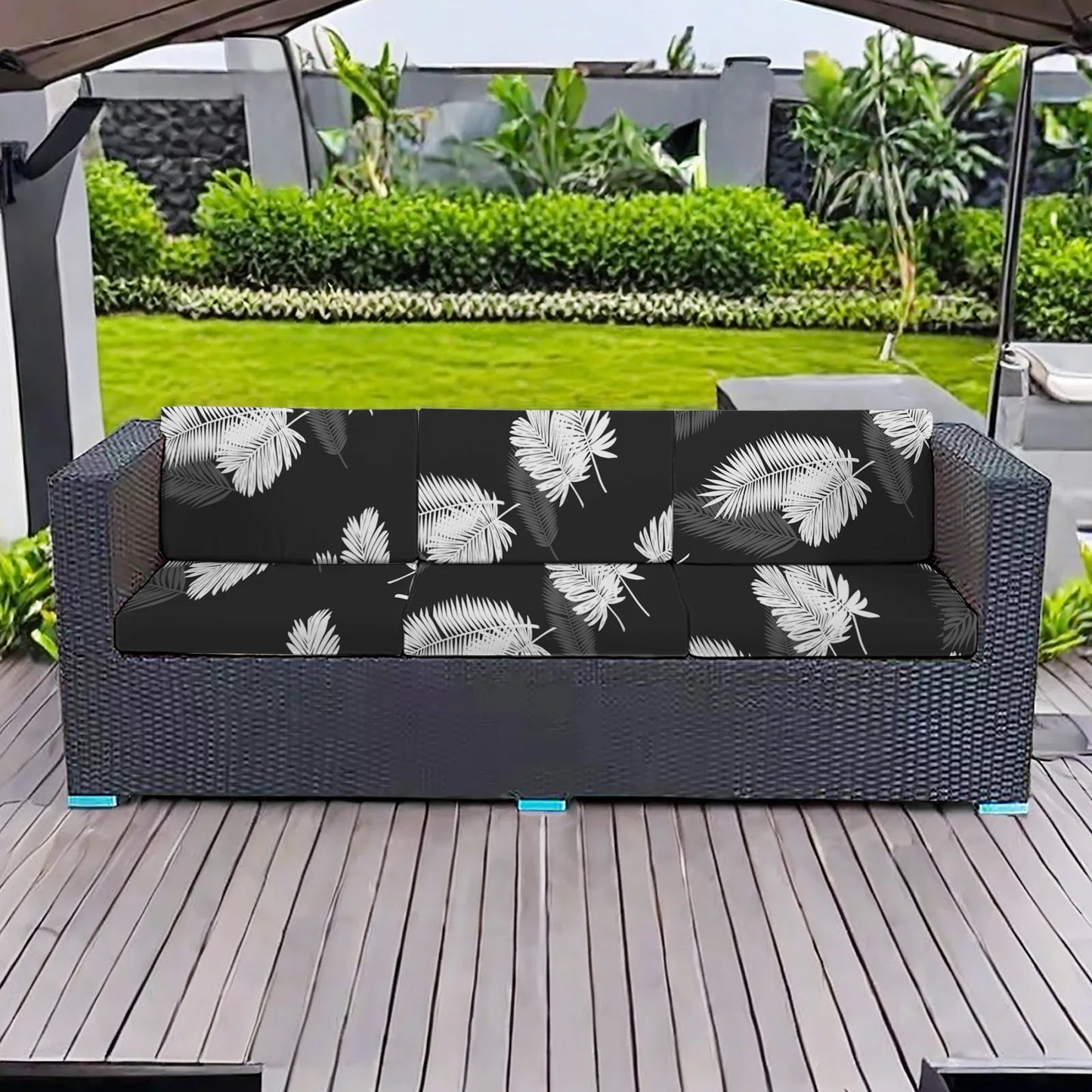 Printed Sofa Cushion Cover Outdoor Garden Villa Patio Sun Protection Weather Resistant Leisure Seat Cover Courtyard Furniture