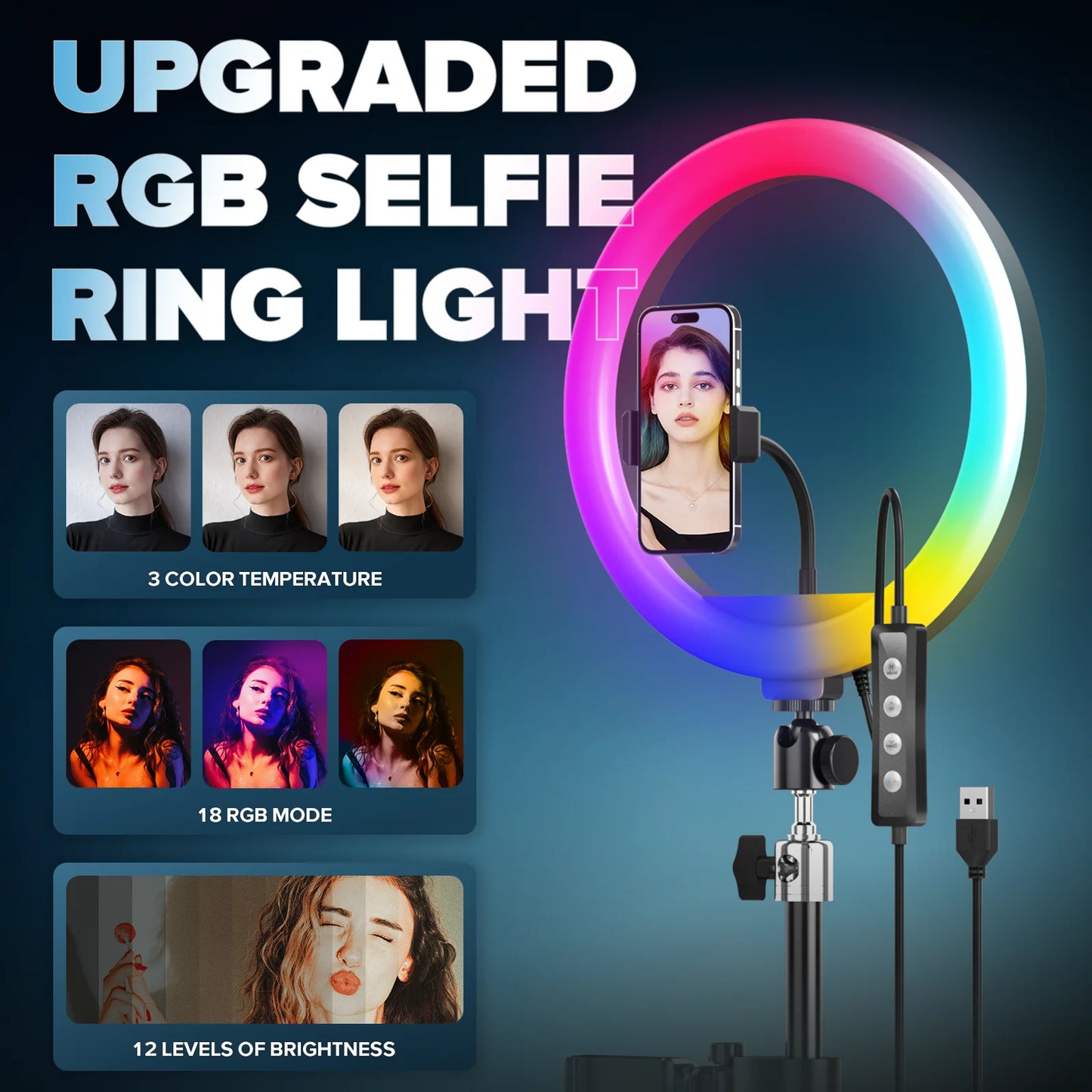 360 Photo Booth Automatic Rotating Photo Booth Machine Ring Light for Party Wedding Rental with RGB Light & Flight Case
