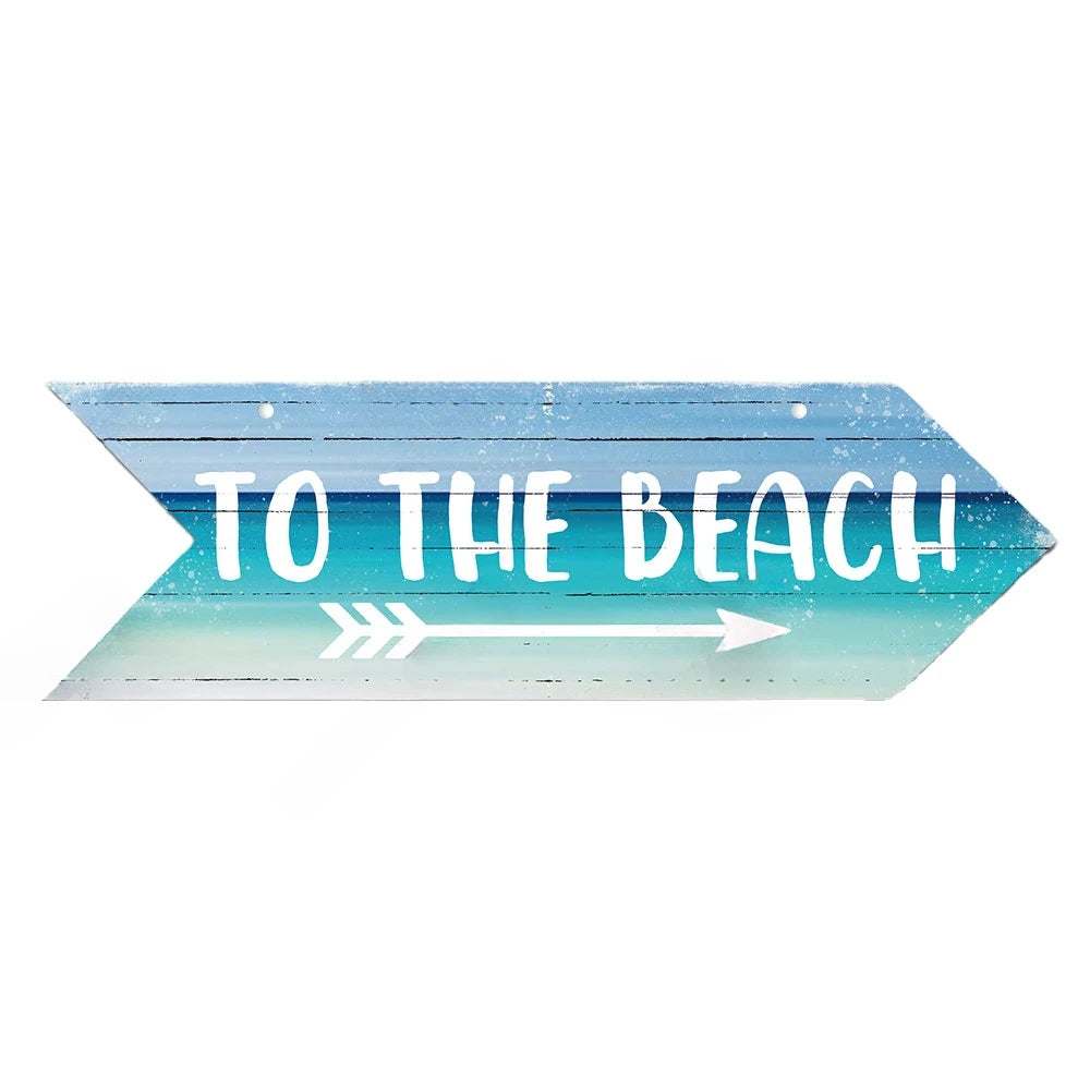 Beach Arrow Wooden Sign Beach Seaside Road Guide Wall Decoration Indicator Hanging Beach House  Wall Plaque Decor