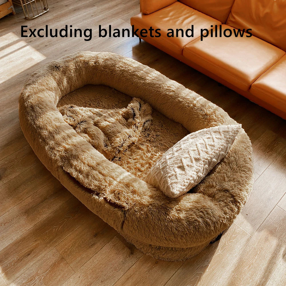 Large pet dog luxury sponge bed for human use, giant pet cat dog bed, shared leisure luxury dog bed for pets and people