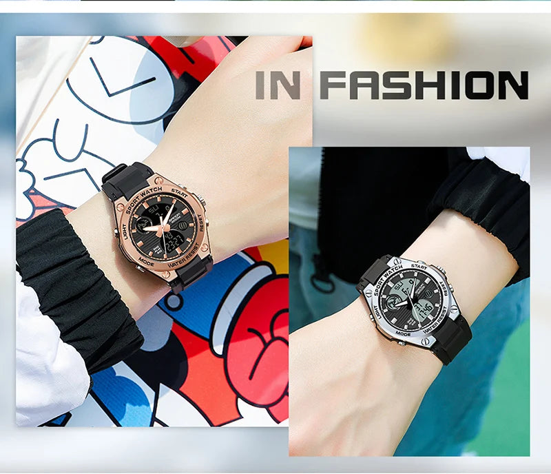 SANDA Girl Electronic Top Brand G Style LED Digital Watch Women Sport Chronograph Lady Quartz Wristwatch 50m Waterproof Female