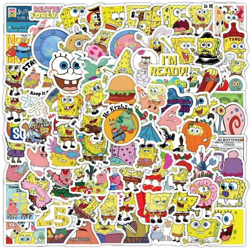 Anime Spongebob Stickers Birthday Party Favor Gifts Supplies DIY Stickers Christmas Stocking Fillers Scrapbooking Decorations
