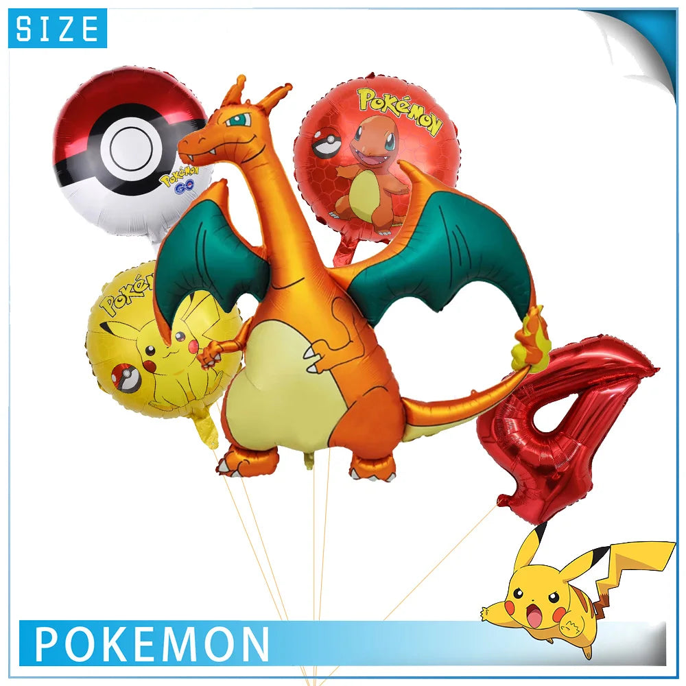 Pokemons Party Birthday Decoration Happy Pikachu Theme Tableware Cups Plates Balloons Banner Supplies Kids Favors Baby Shower