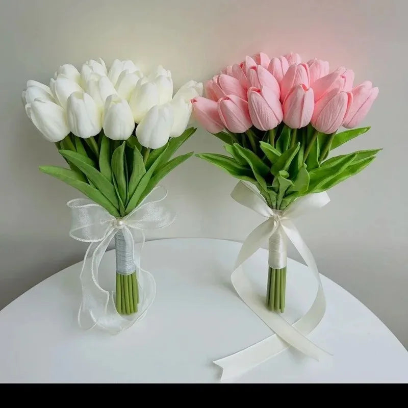 5-30Pcs Premium Tulip Artificial Flowers, Real Touch Tulip Bouquet, Decorative for Wedding Home Party Christmas Candy Birthday