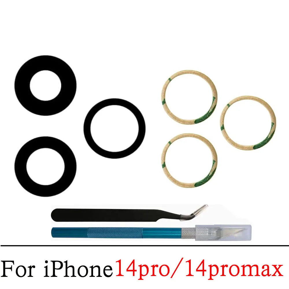 Back Camera Glass For iPhone 11 12 13 14 15 Plus MIni Pro Max Rear Camera Lens With Adhesive And Remove Tools Replacement